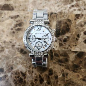 Lucien Pezzoni silver Ladies Multifunction Watch Swarovski Crystal La Pergola